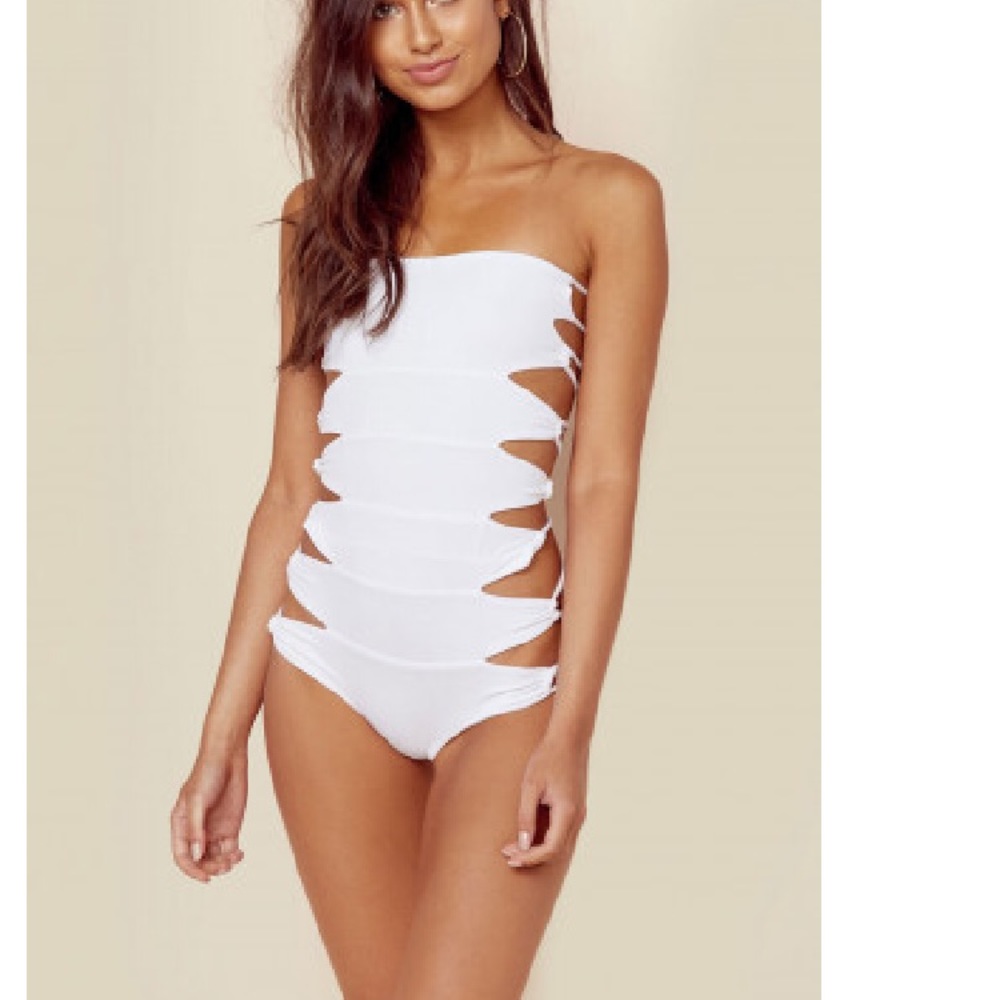Indah one piece swimsuit- white, strapless
